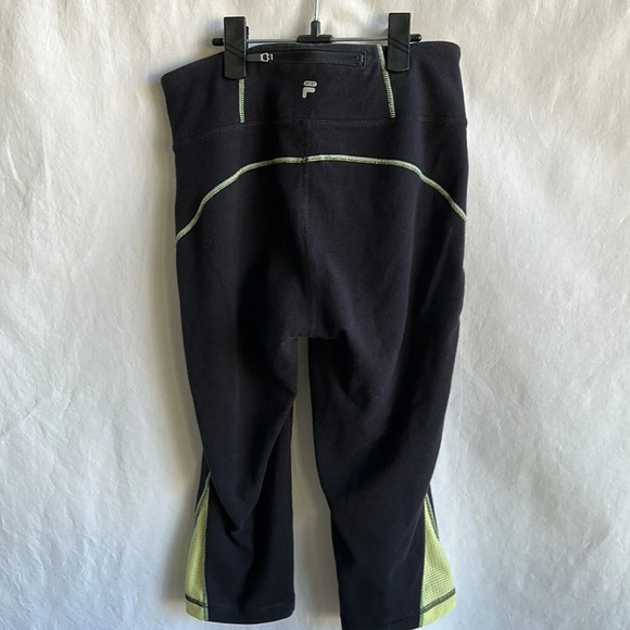 Fila Sport black and green capris exercise leggings, size S - Picture 4 of 8